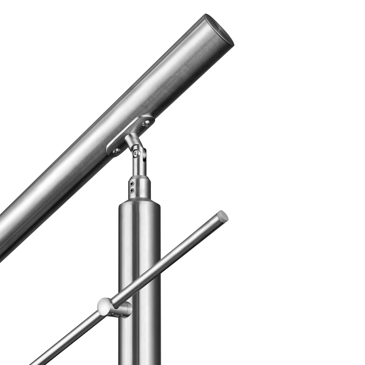 Garde-corps en acier inoxydable 304 3 traverses intérieur ou extérieur Fixation latérale à l'anglaise