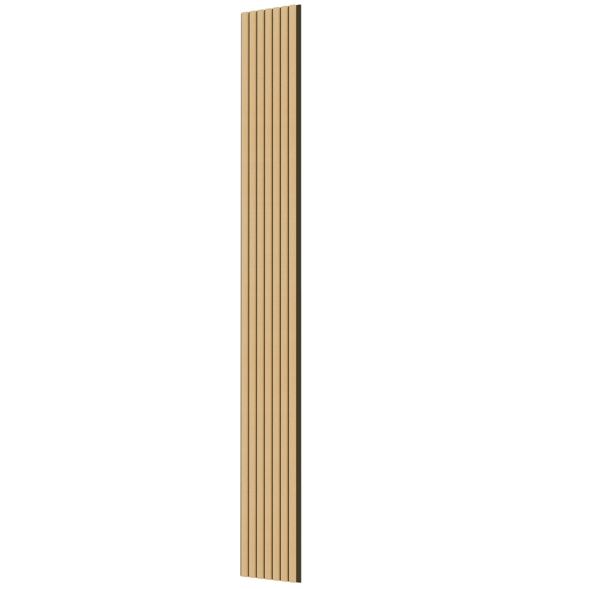 Panneaux acoustique décoratif tasseaux bois finition chêne foncé absoption sonore NRC 0,7