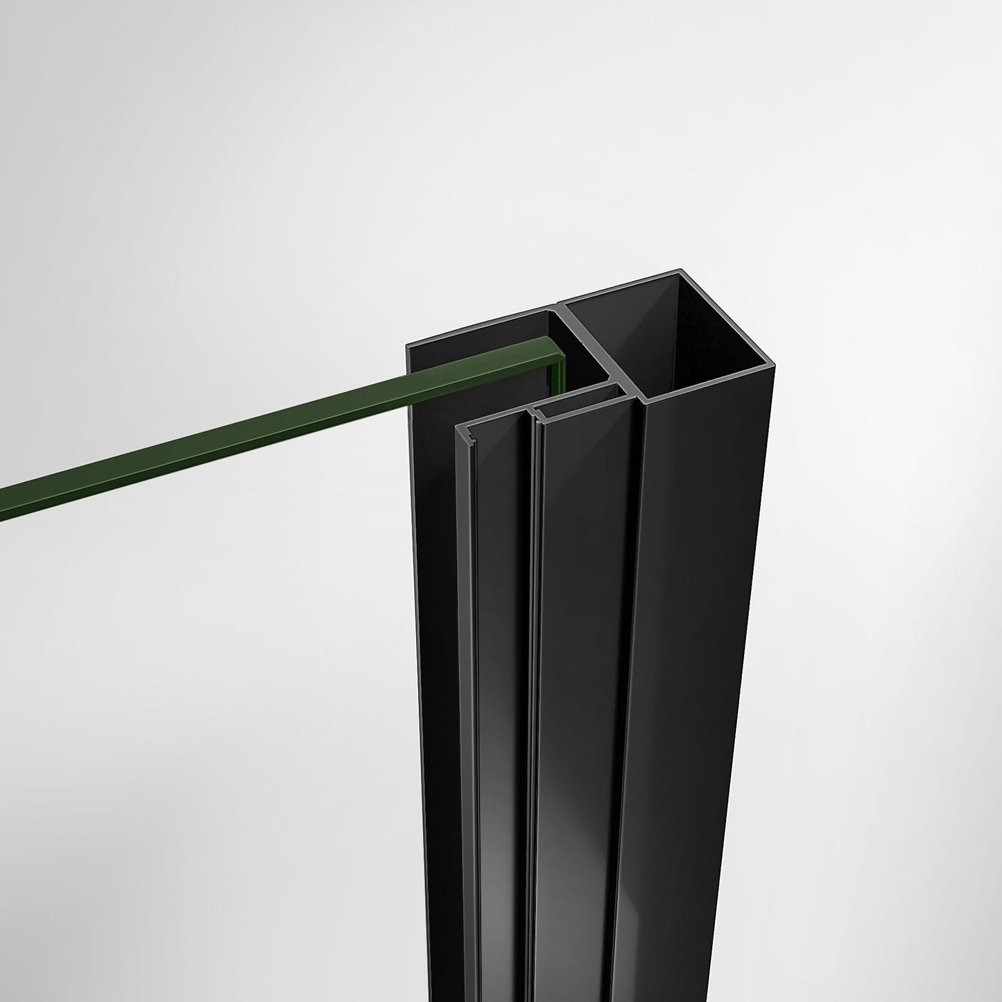 Profilé de compensation +2.5cm extension paroi ou porte de douche en aluminium noir mat