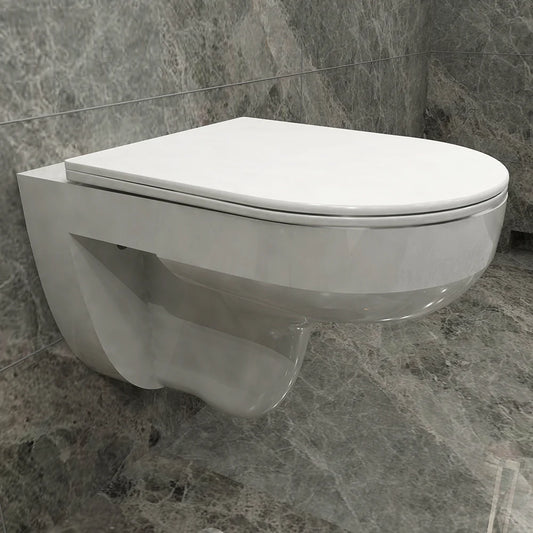 WC suspendue sans bride avec abattant ultra fin à fermeture SOFT CLOSE