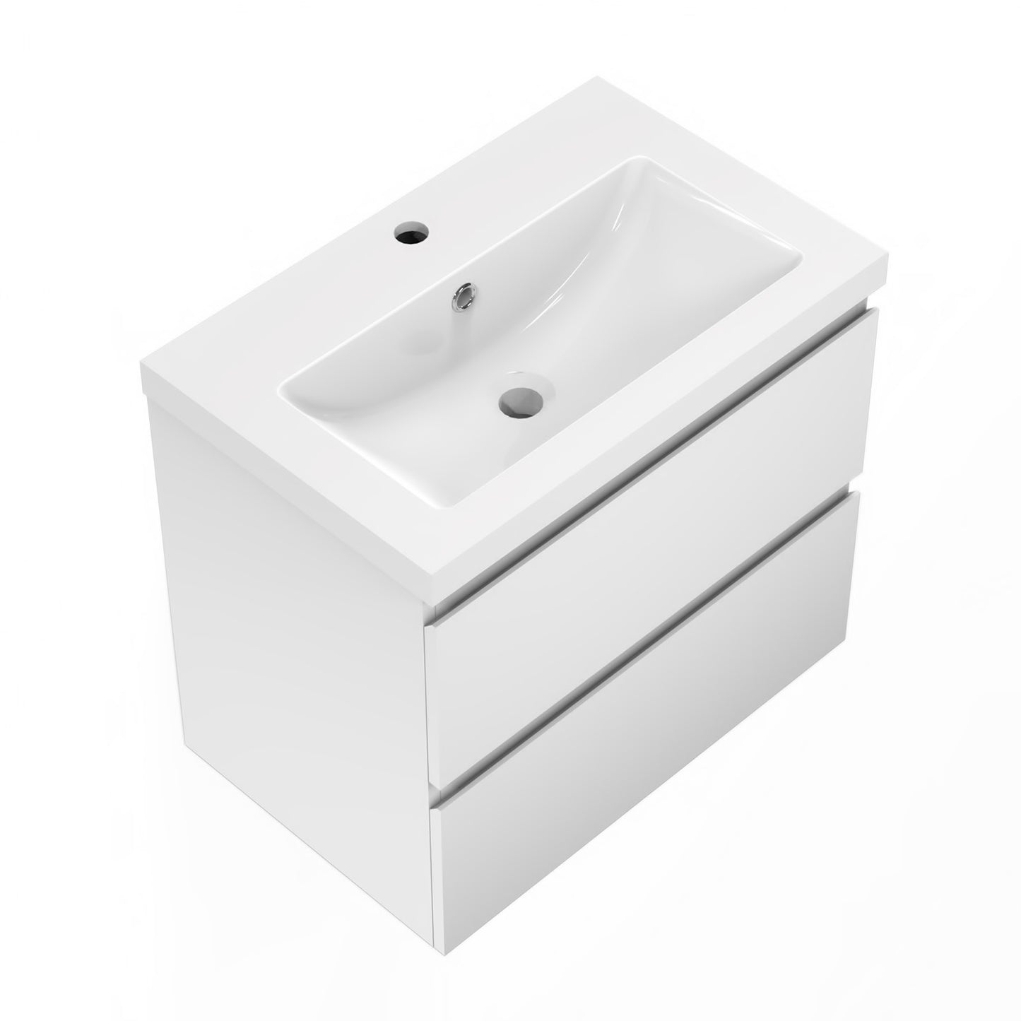 Meuble de salle de bain, Meuble sous vasque suspendu avec tiroirs de rangement 50cm, Blanc anthracite ou Bois Clair