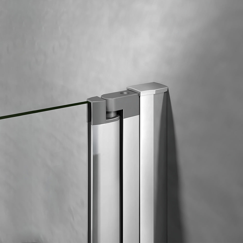 cabine de douche en verre profilé de fixation murale en aluminium chromé aspect inox 