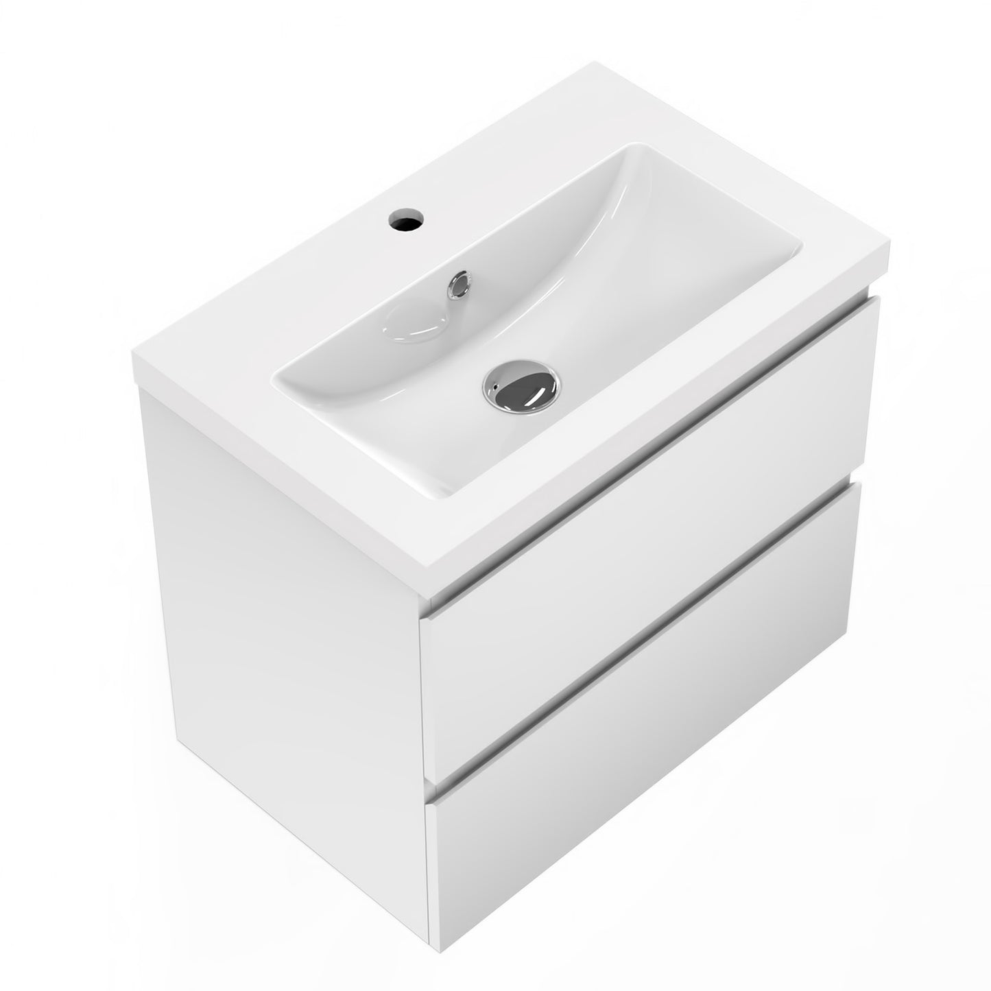Meuble de salle de bain, Meuble sous vasque suspendu avec tiroirs de rangement 50cm, Blanc anthracite ou Bois Clair