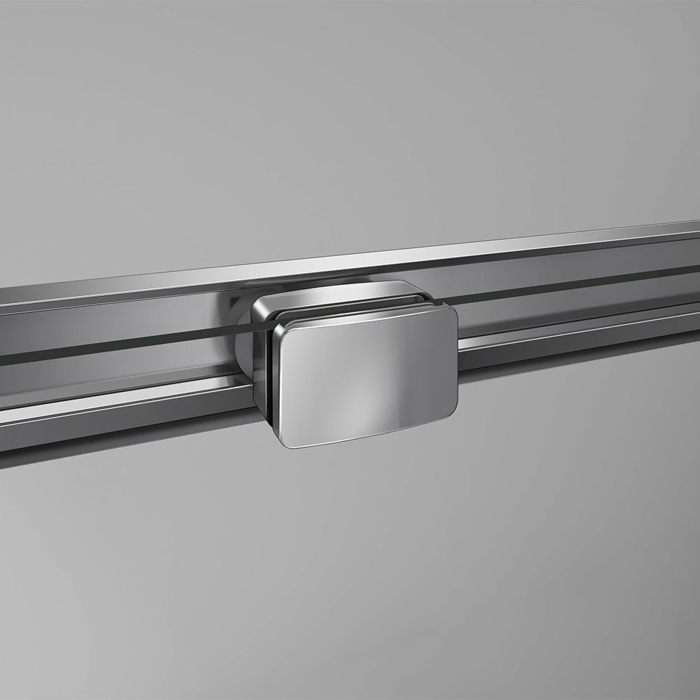 Mécanisme coulissant en aluminium chromé pour cabine de douche en verre securit anticalcaire