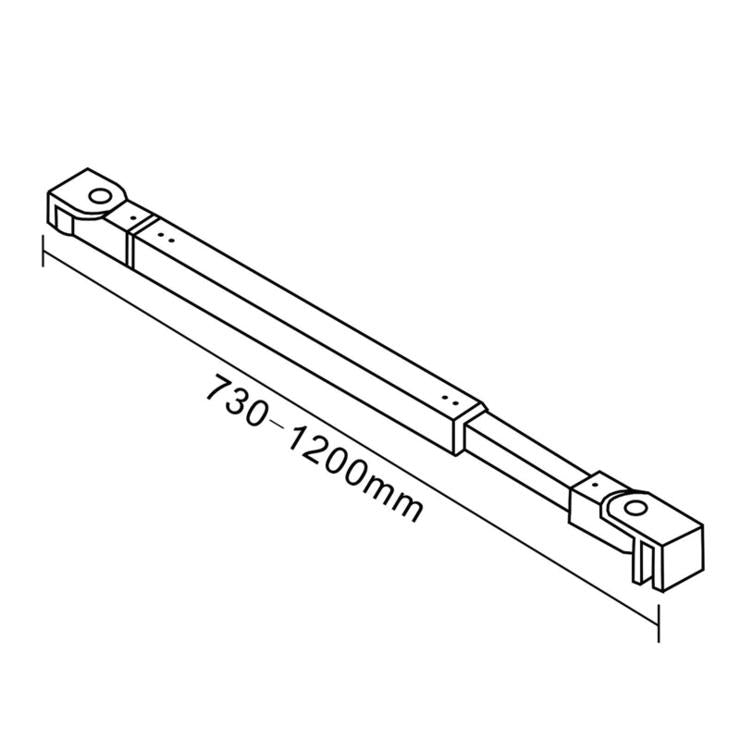 barre de stabilisation extensible 73-120cm pour paroi de douche en verre 6mm ou 8mm 