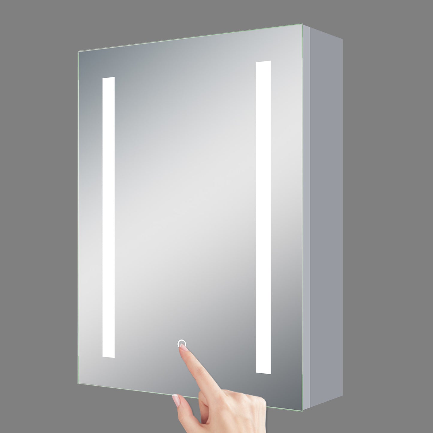 Armoire de salle de bain avec miroir et bandes LED - lumière blanche 6000k
