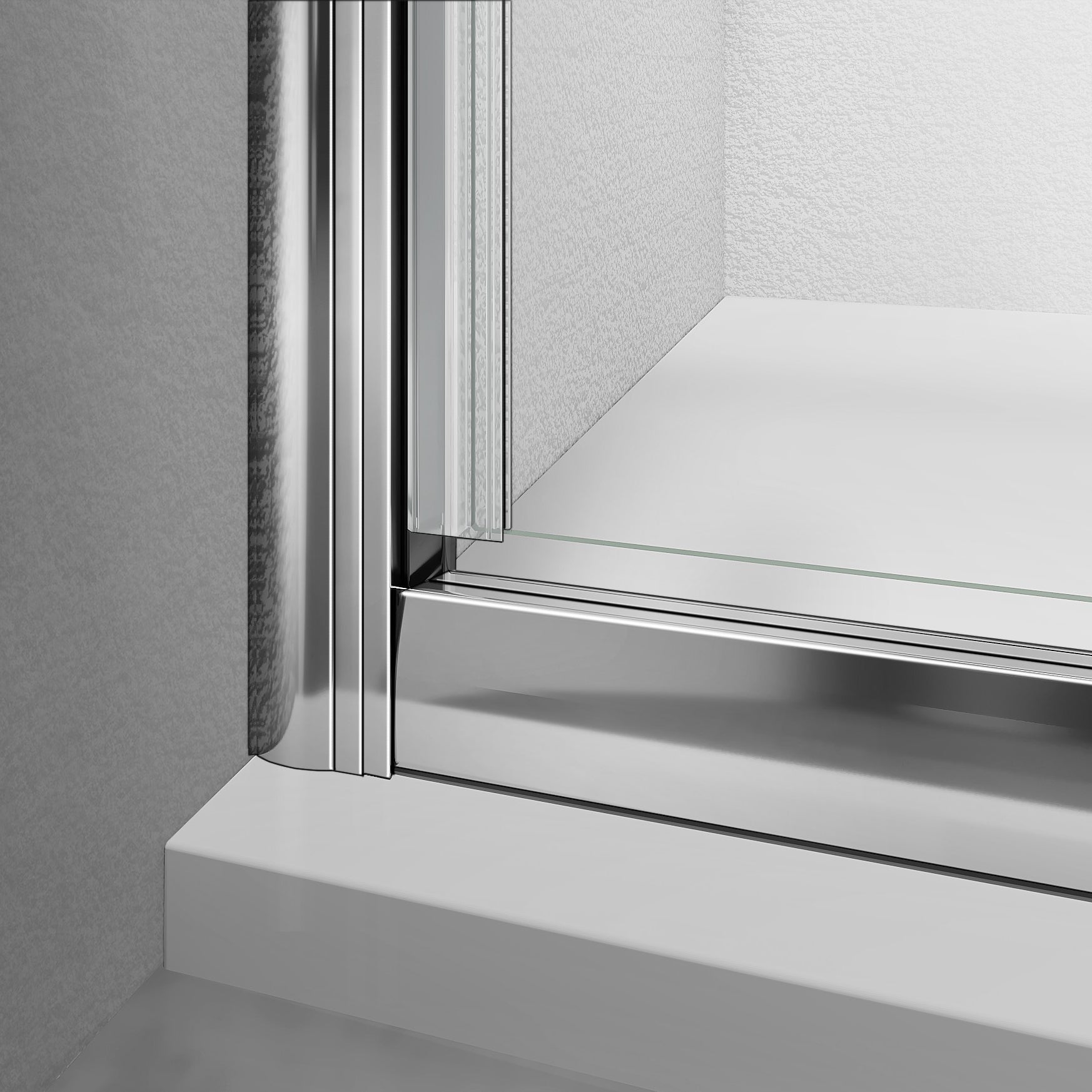Joint d'étanchéité vertical de douche, 200 cm, transparent pour verre 6 mm