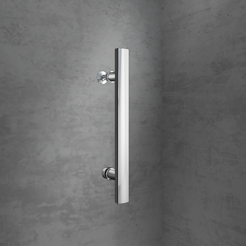 poignée en aluminium chromé aspect inox pour cabine de douche en verre trempé 